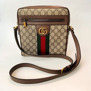 Gucci GG Supreme Monogram Web Small Ophidia Messenger Bag Full Set